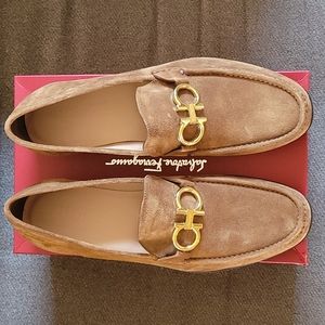 Salvatore Ferragamo Brown Suede Rolo Shoes